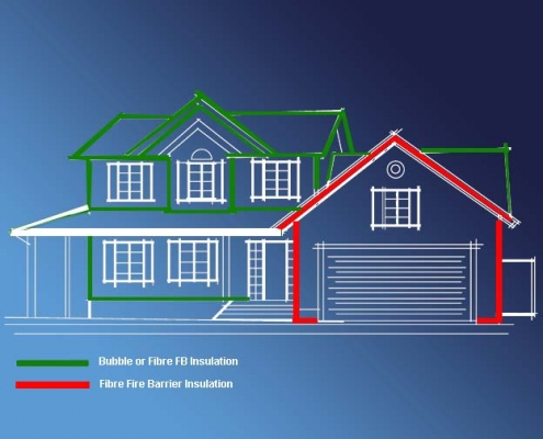 insulation house front view diagram